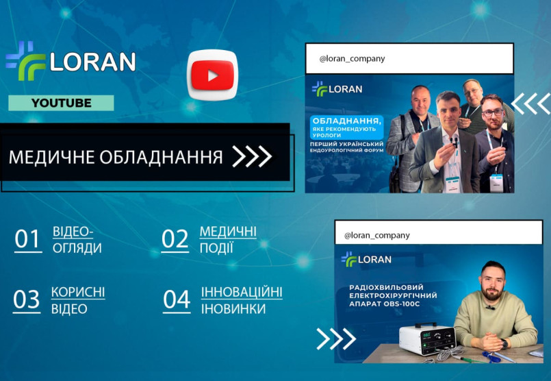 Loran представляє нові відео на YouTube: реальні відгуки лікарів, огляди обладнання та інструкції з використання